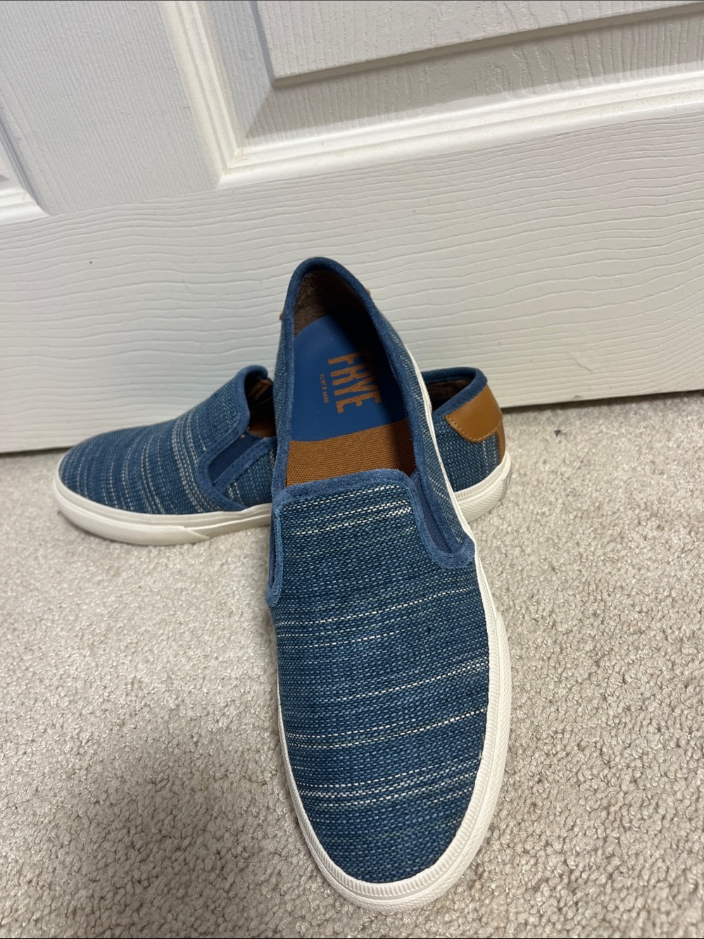 Frye Casual Slip-On Women’s Blue Canvas Sneakers